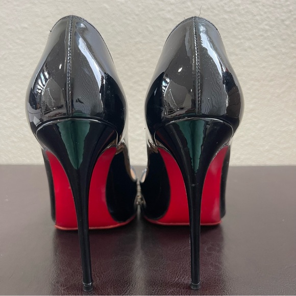 100% Authentic Christian Louboutin Black Spike Bareta 100 Pumps Women Size 6.5 - Picture 2 of 8